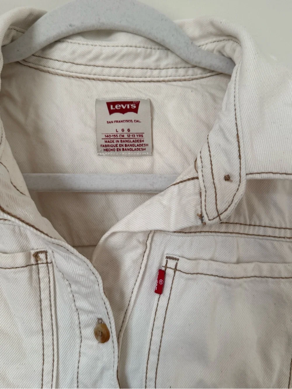 Levi's Off-White Button-Front Jean Dress